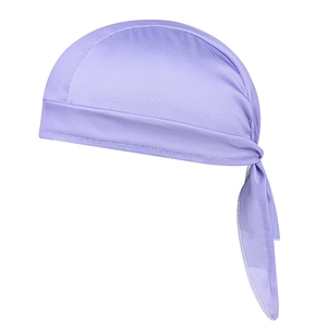 Purple breathable mesh cycling pirate hat with adjustable side ties and sweat-wicking fabric
