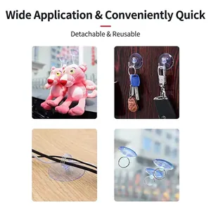 Multi-purpose transparent vacuum suction cups with hooks for glass and car interiors