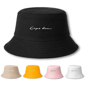 Chapeau Bob En Coton Avec Broderie Carpe Diem Large Bord Protection Solaire Casquette Été Décontractée Unisexe
