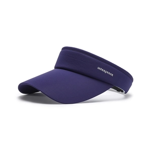 Deep purple sun visor for women with wide brim and sports letter print for outdoor running
