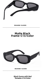 Kids polarized sunglasses detail showing matte black and black-red silicone frames