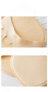 Detail von beigen Zehensocken mit elastischem Bündchen und strapazierfähiger Ferse