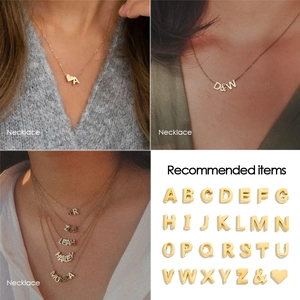 Eleganter DIY Alphabet-Buchstaben-Anhänger Gold Halskette für Damen aus Titanstahl personalisiert