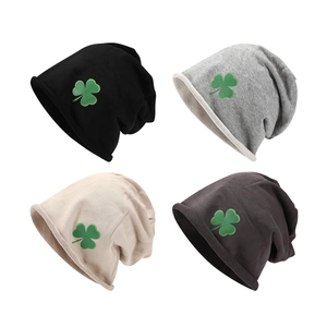 Bonnet En Tricot Beanie Avec Imprimé Trèfle Chaud Coupe-Vent Extérieur St Patricks Day Décontracté Pour Femmes Hommes