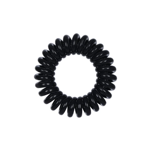 4cm schwarzes Telefonkabel Haargummi mit glänzendem Finish für Hairstyling auf Weiß