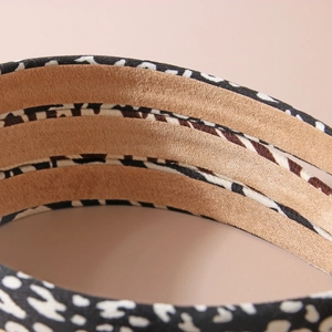 Serre-tête fait main motif zèbre léopard avec doublure en daim marron doux pour femme