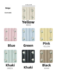 Short quilted wallet color options featuring daisy embroidery in seven vibrant shades