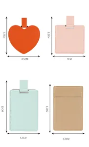 Detailed dimensions of stainless steel heart and rectangular travel mirrors