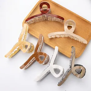Lot de 6 pinces à cheveux à grain de bois au design géométrique pour coiffures variées