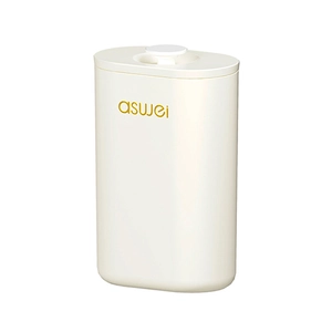 Boîte à savon portable minimaliste blanc ivoire avec couvercle, logo asuwei et plateau d'égouttage