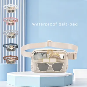 Transparent TPU Waist Bag Waterproof Fanny Pack For Outdoor Sports Running Travel Adjustable Nylon Strap Unisex Simple Clear