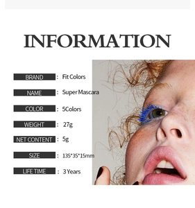 Specifiche del mascara blu a doppia testina impermeabile per ciglia voluminose e curve