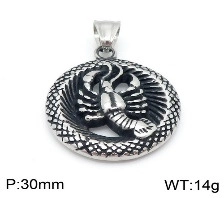 Détails du pendentif zodiaque de 30mm avec relief de homard en acier inoxydable argenté