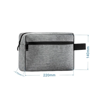 Gray waterproof oxford fabric electronic organizer bag with size specs 220x140x70mm