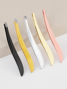 Set di pinzette per sopracciglia in acciaio inossidabile con glitter e manici ergonomici