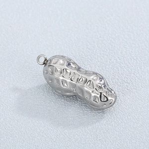 Peanut Shaped Pendant Stainless Steel DIY Jewelry Making Findings Accessory Simple Fashion Style For Necklace Bracelet
