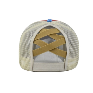 Cappellino da baseball a rete da donna con apertura a incrocio per coda di cavallo