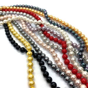 Polished colorful imitation pearl beads in various sizes for DIY jewelry making