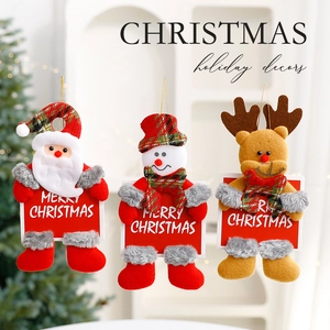 Christmas Hanging Ornaments Santa Claus Snowman Reindeer Bear Plush Dolls Festive Tree Decorations Cloth Art Home Decor