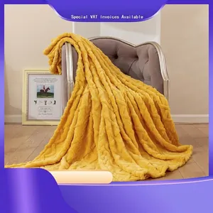 Soft Throw Blanket Solid Color 3D Jacquard Diamond Pattern Flannel Fleece For Sofa Bed All Seasons Warm Cozy Plush Cover