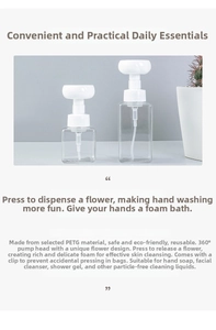 Flower foam pump bottle with PETG material and leak-proof clip for face wash and soap