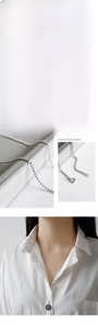 Detail of S925 sterling silver bead chain 65cm with technical product parameters