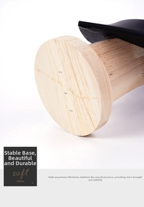 Close-up of natural solid wood round base with clear grain for necklace display stand