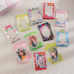 Pochettes Pour Photocard En Plastique Transparent Imprimées Dessin Animé Porte-Photos Décoratifs Style Kawaii Mignon