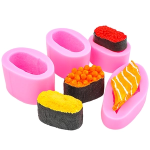 DIY silicone mold kit for realistic salmon and sea urchin sushi shaped crafts