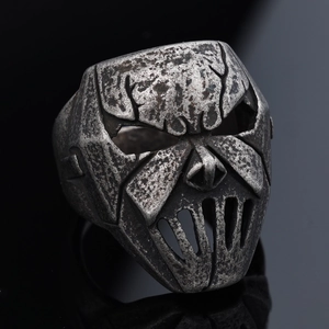 Anello Maschera In Acciaio Inossidabile Vintage Punk Gothic Teschio Fascia Per Uomo Donna Gioielli Moda