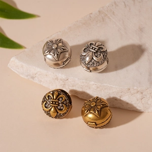 Retro zircon iris star hoop earrings in vintage silver and gold finish for women