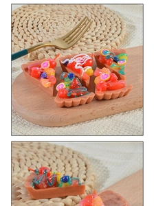 Détails de porte-clés tartes aux fruits réalistes avec cerises et tranches d'orange