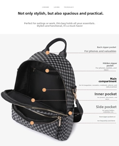 Detailed view showing internal compartments and large storage space of the printed backpack
