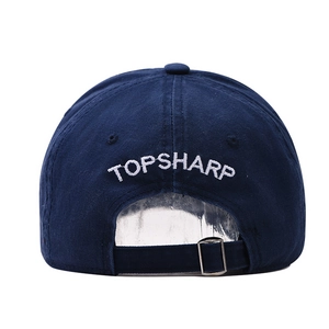 Casquette trucker bleu marine avec broderie TOPSHARP blanche et sangle réglable