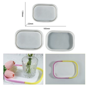 Detail view of oval resin tray silicone mold with dimensions 185mm x 130mm x 22mm