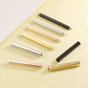 Titanium steel bar charms in black, gold, rose gold, and silver for jewelry making