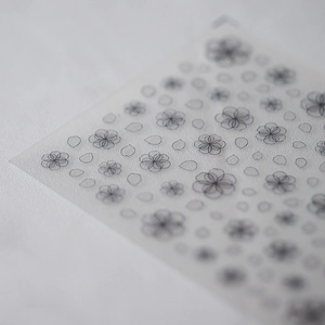 5D stereoscopic floral nail stickers with black minimalist flower petal designs