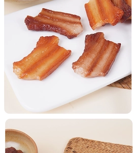 Detailed macro view of realistic PVC artificial pork belly slices model with oily texture