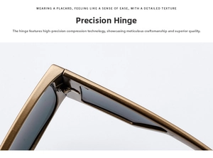 Macro shot of high-precision metal hinges on retro shield sunglasses with gold frames
