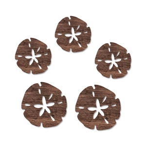 Set di 5 decorazioni murali in legno a forma di dollaro della sabbia con intaglio a stella