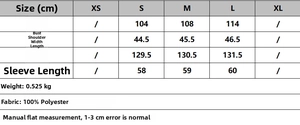 Size guide table for casual trench midi dress showing bust and shoulder measurements