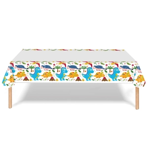 Disposable cartoon dinosaur theme PE tablecloth for kids birthday party decoration