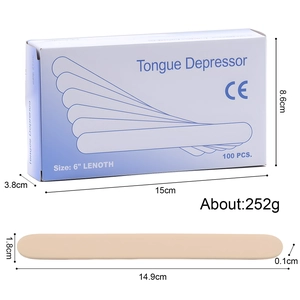 100pcs smooth wooden tongue depressors for waxing and medical use with CE marked box