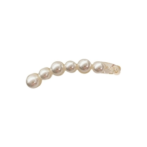 Elegant acrylic banana hair clip with seven white pearls for stylish women hairstyles