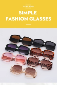 Collection of oversized geometric sunglasses in various colors with high-gloss finish