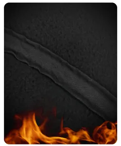 Close-up of thick black fleece lining for winter thermal hat with heat storage detail