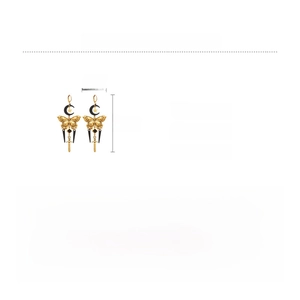 Dimensions et poids détaillés pour boucles d'oreilles vintage lune et papillon à franges