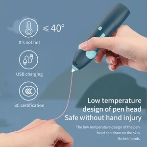 Bolígrafo de impresión 3D azul de baja temperatura para niños con carga USB y certificación 3C