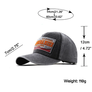 Berretto da baseball grigio scuro vintage con ricamo California e dimensioni