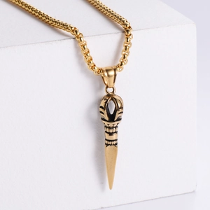 Buddhist Vajra Pestle Pendant Necklace 316 Stainless Steel Retro Punk Gothic Jewelry For Men